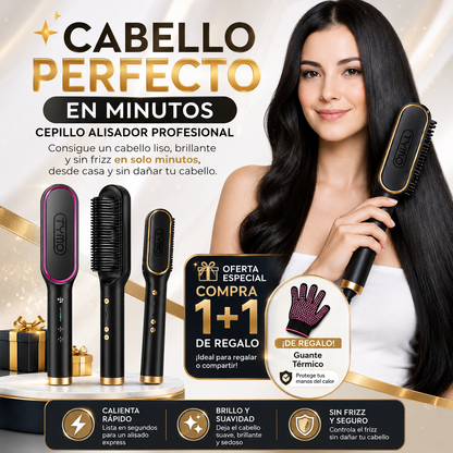 Cepillo Alisador Rizador Multifuncional + 1 De Regalo - Tymo®️