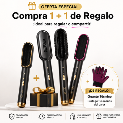 Cepillo Alisador Rizador Multifuncional + 1 De Regalo - Tymo®️